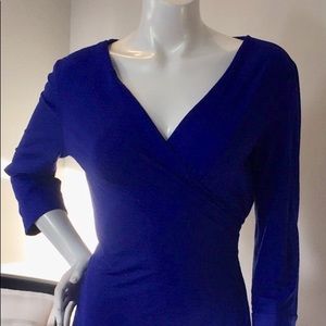 Diane von Furstenberg jersey net wrap dress.